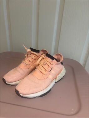 adidas youth NMD Peach/Black Knit Sneakers